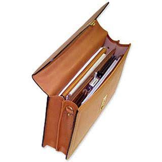 Brown Belting Slim Combination Lock Briefcase S7442