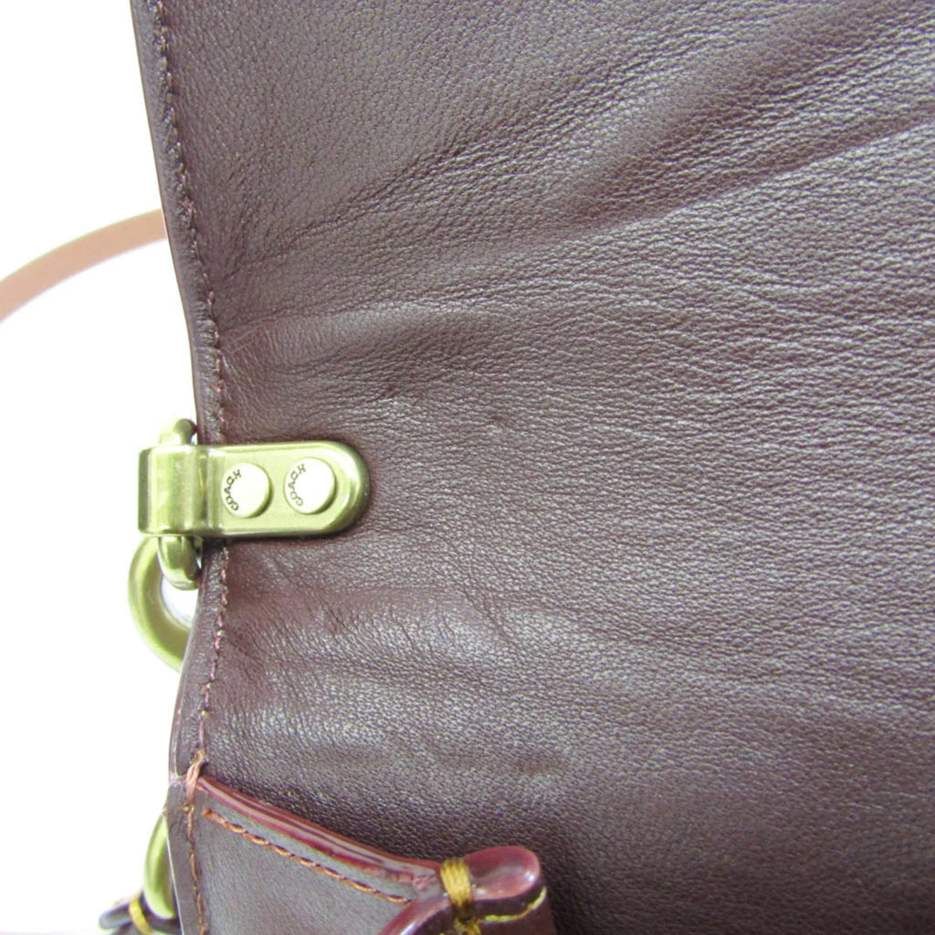 Beige Brown Leather Shoulder Bag E283