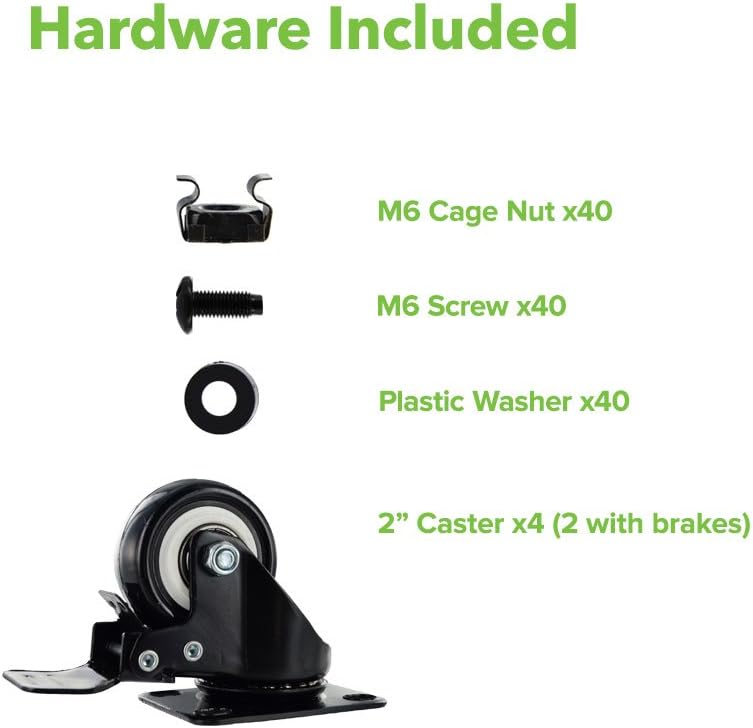 42U 4-Post Open Frame Server Rack with Casters X566