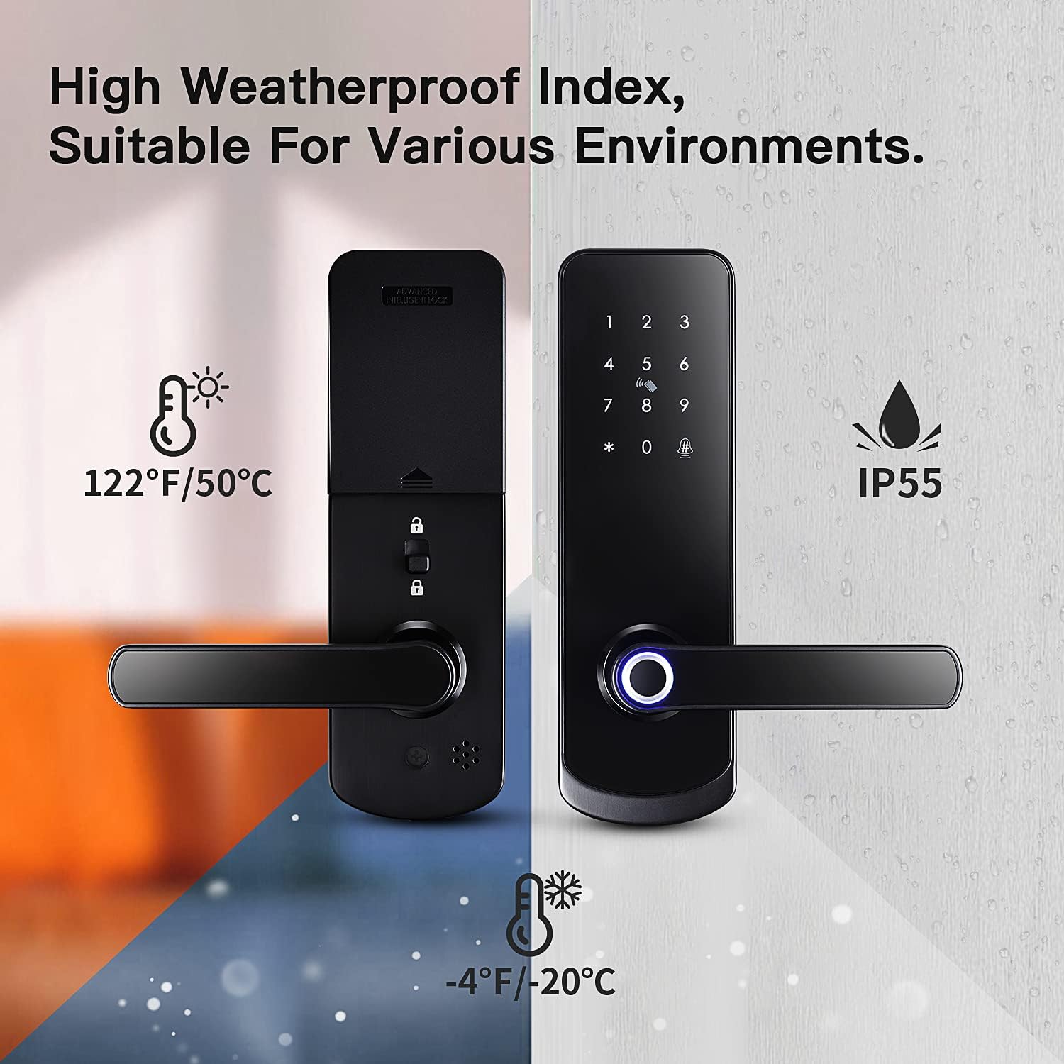 Smart Fingerprint Door Lock with Wi-Fi Touchscreen Keypad Deadbolt T2813