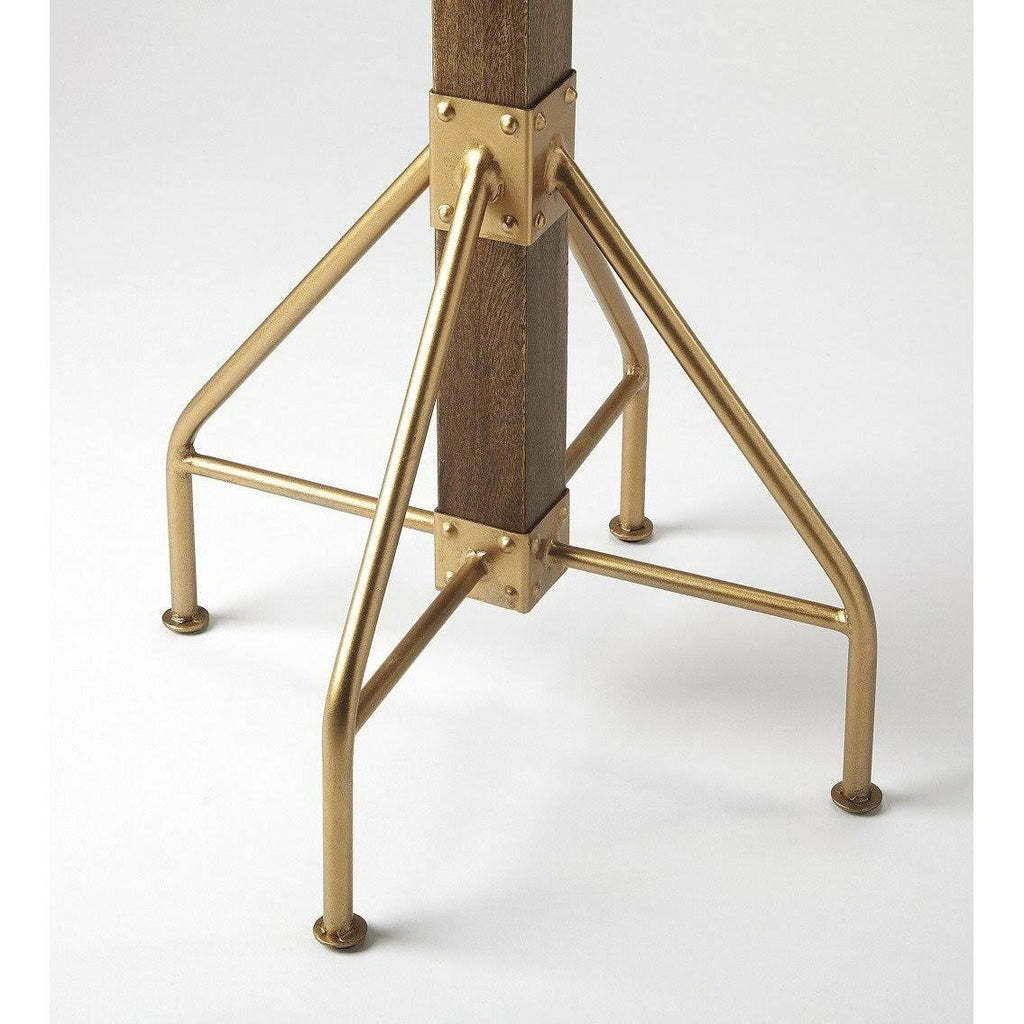 Wood & Antique Gold Coat Rack Tree X964