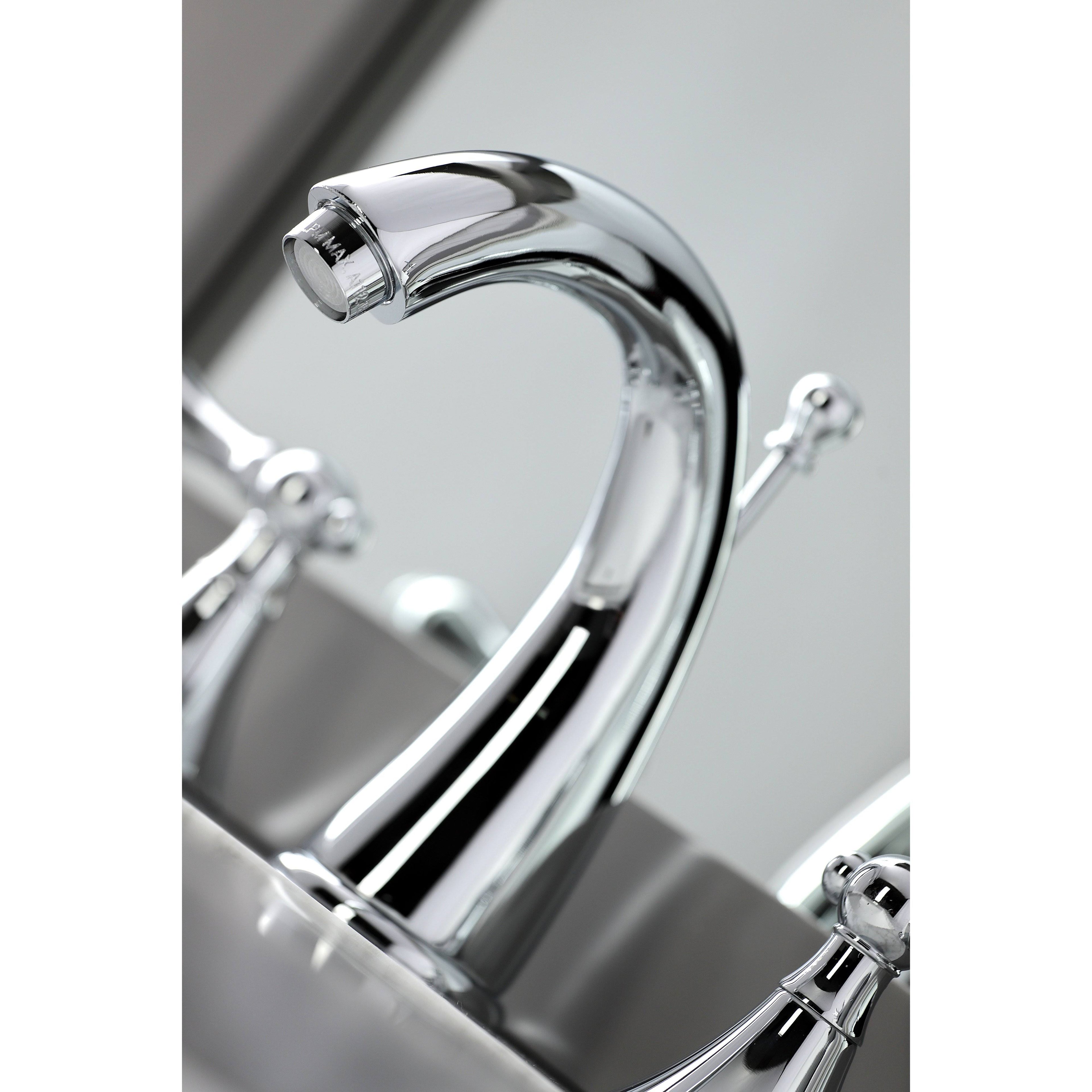 Brushed Nickel Widespread Bathroom Faucet with Brass Pop-Up V8557