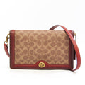 Beige Brown Leather Shoulder Bag E283