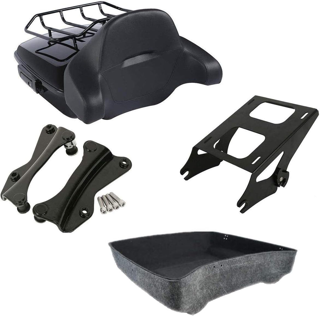 10.7" Tour Pack Trunk with Backrest Pad Mounting Rack D648