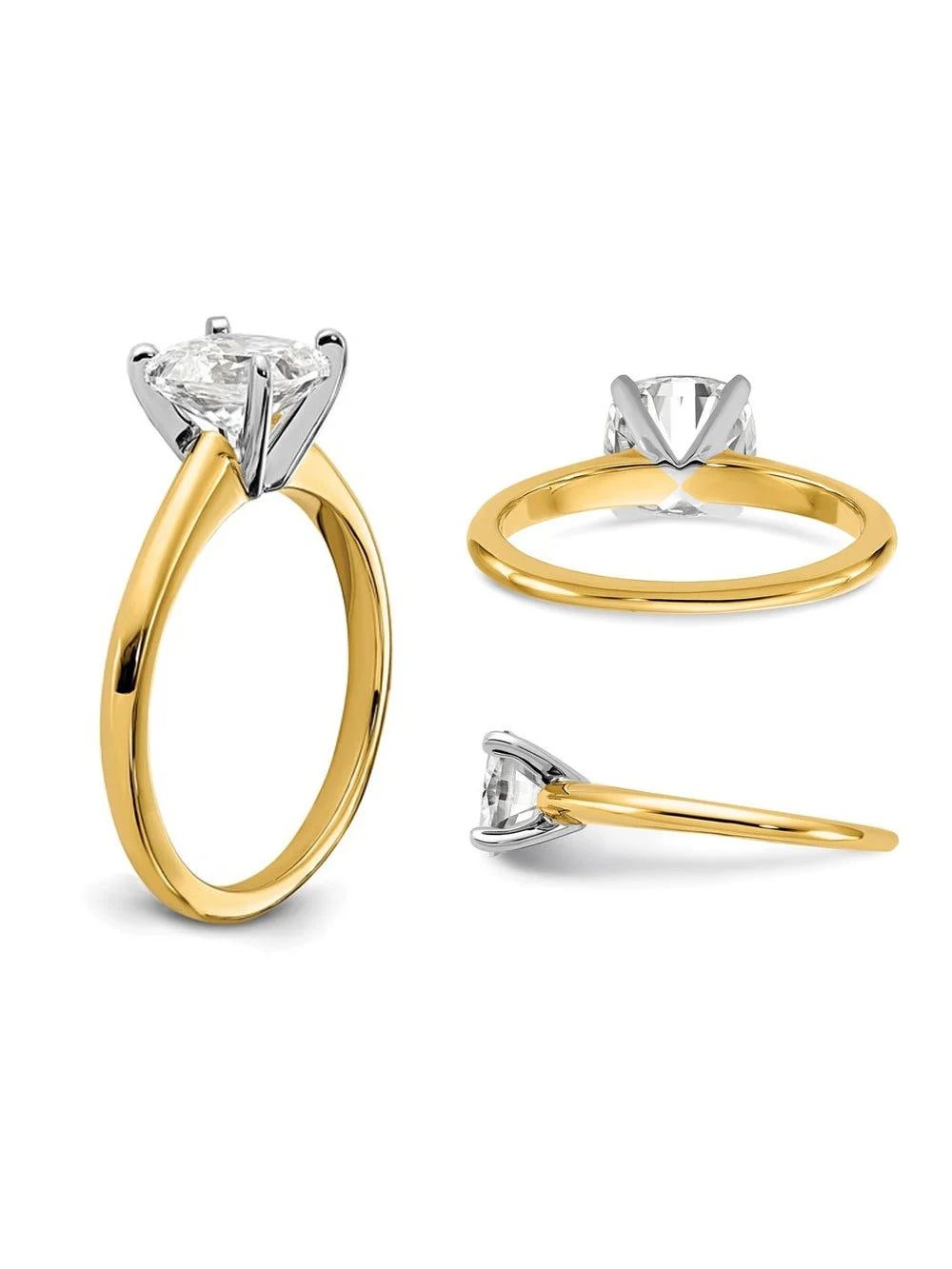 14K Yellow Gold Cushion-Cut Lab Grown Diamond Solitaire Engagement Ring K535674