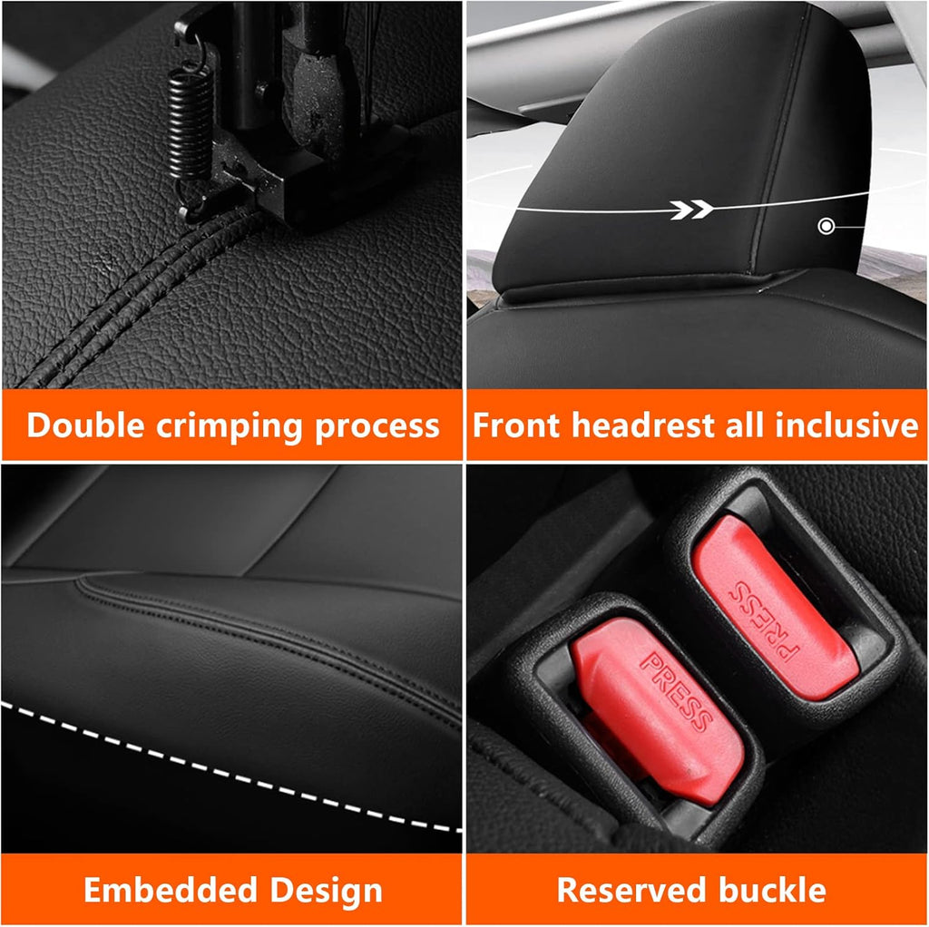 Black Faux Leather Full Set Car Seat Covers for Toyota RAV4 T45804