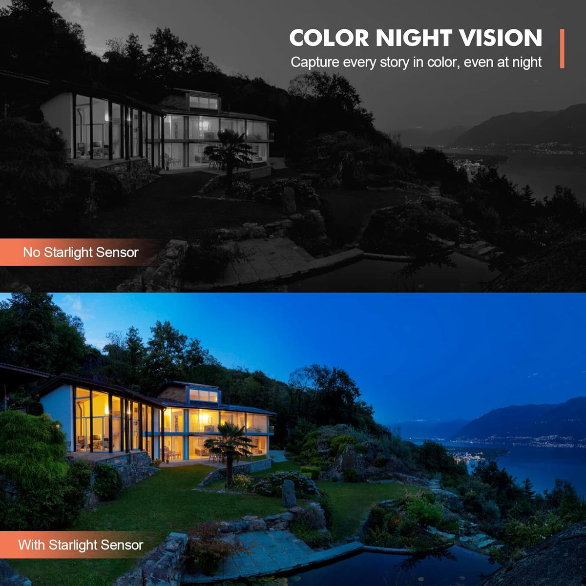 Wireless Security Camera Outdoor WiFi Battery Powered 360° PTZ Color Night Vision IP66 N388678