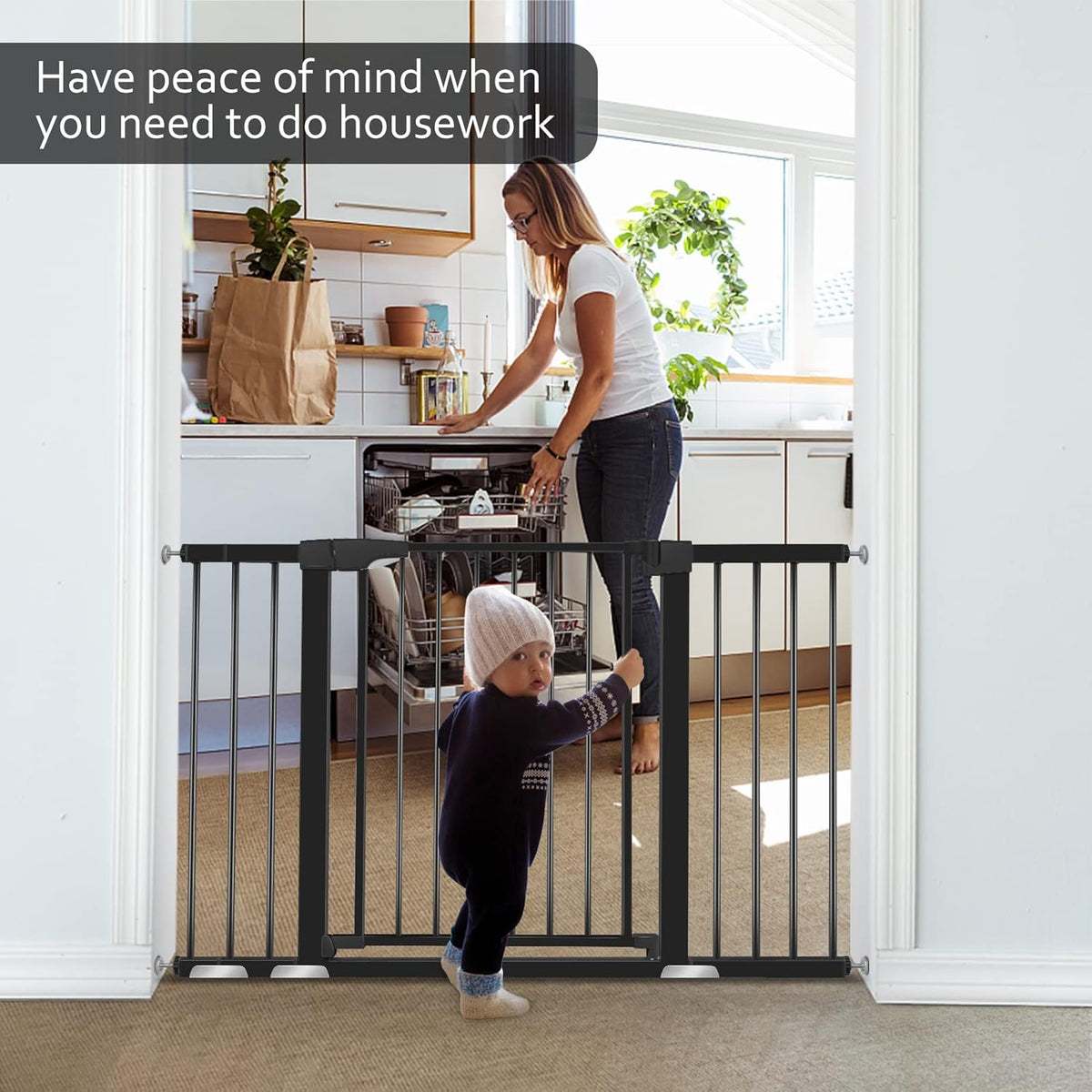 Extra Wide Auto-Close Walk Thru Baby Gate P167