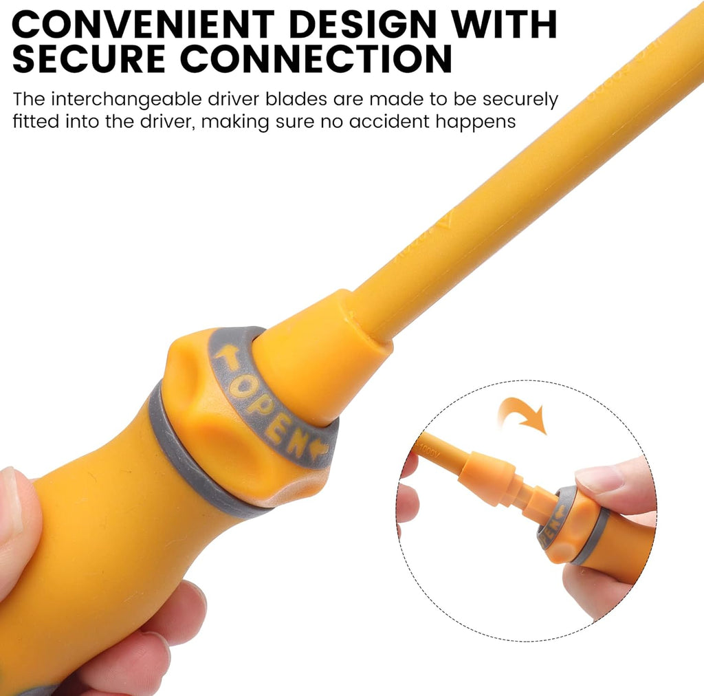 20-in-1 1000V Insulated Screwdriver Set, 12-Pcs Magnetic Phillips Slotted Square Torx Screwdriver, 4-Pcs Cabinet Utility Key & Tool Bag T780