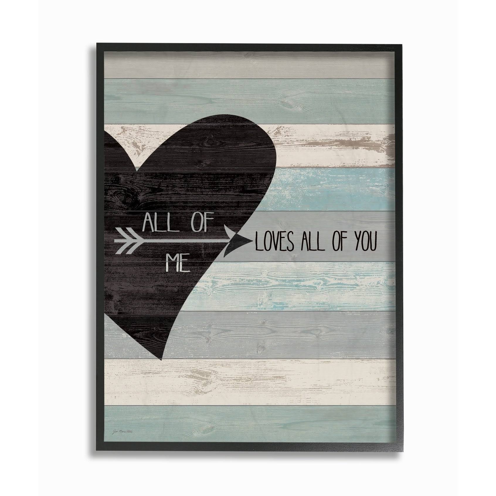 Distressed Heart Black Framed Wall Art, 24 x 30, Wood Y622