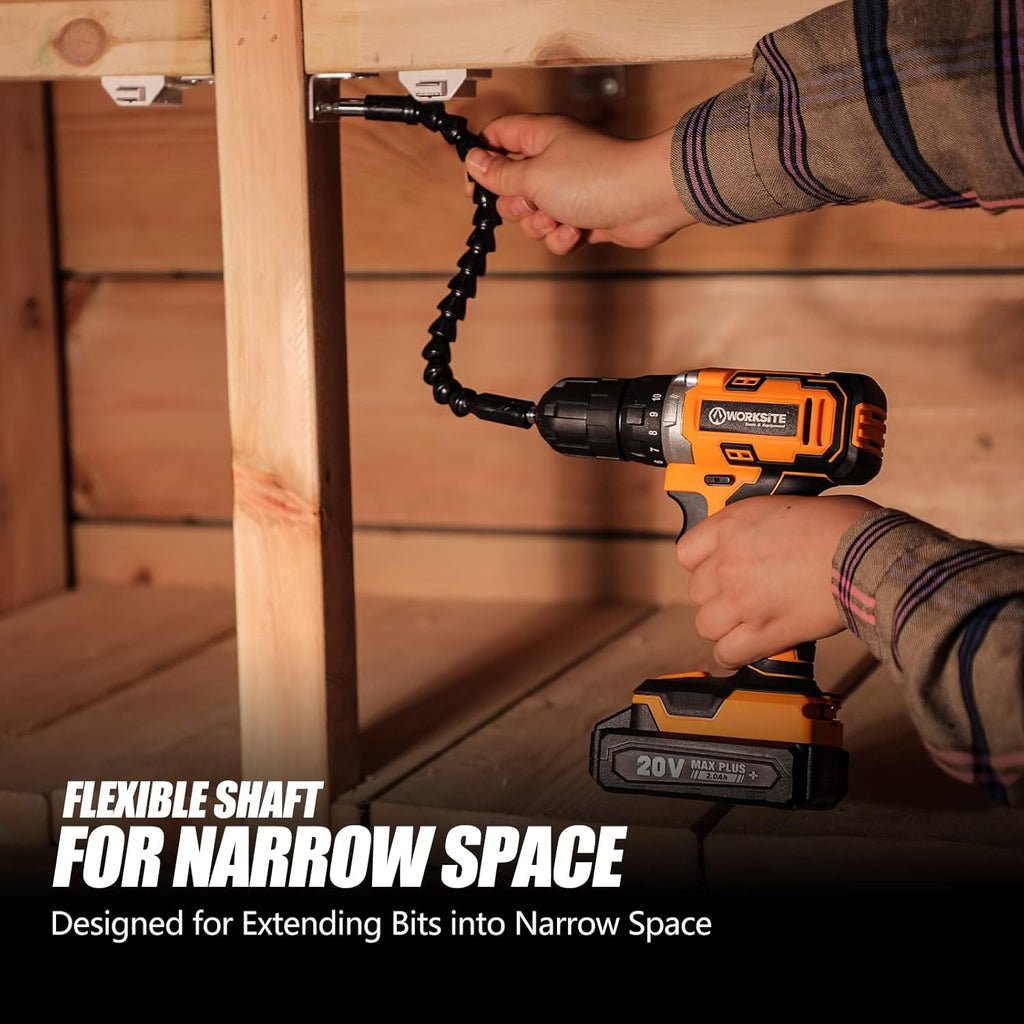 Cordless Drill/Driver Kit, 20V MAX 3/8" Compact Drill Set with 2.0A Battery, Charger, 24pcs Accessories H41655