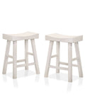 Antique White Counter Height Bar Stool Set of 2 O11129