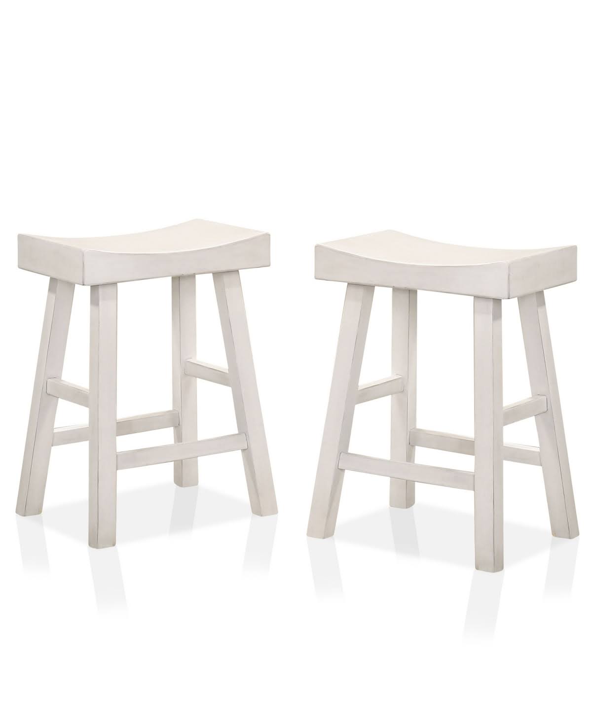 Antique White Counter Height Bar Stool Set of 2 O11129