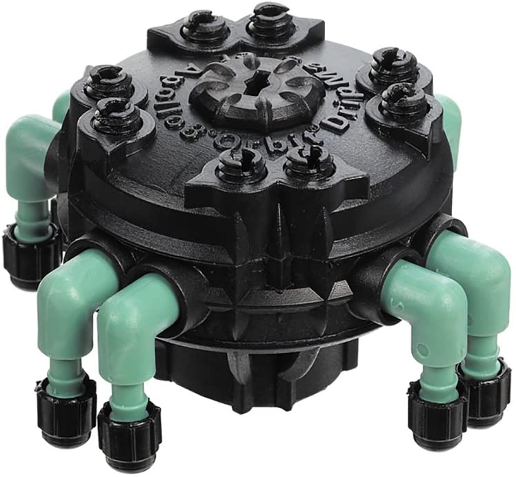 Adjustable Flow 8-Port Drip Manifold for 1/4" Micro Irrigation Tube S5853