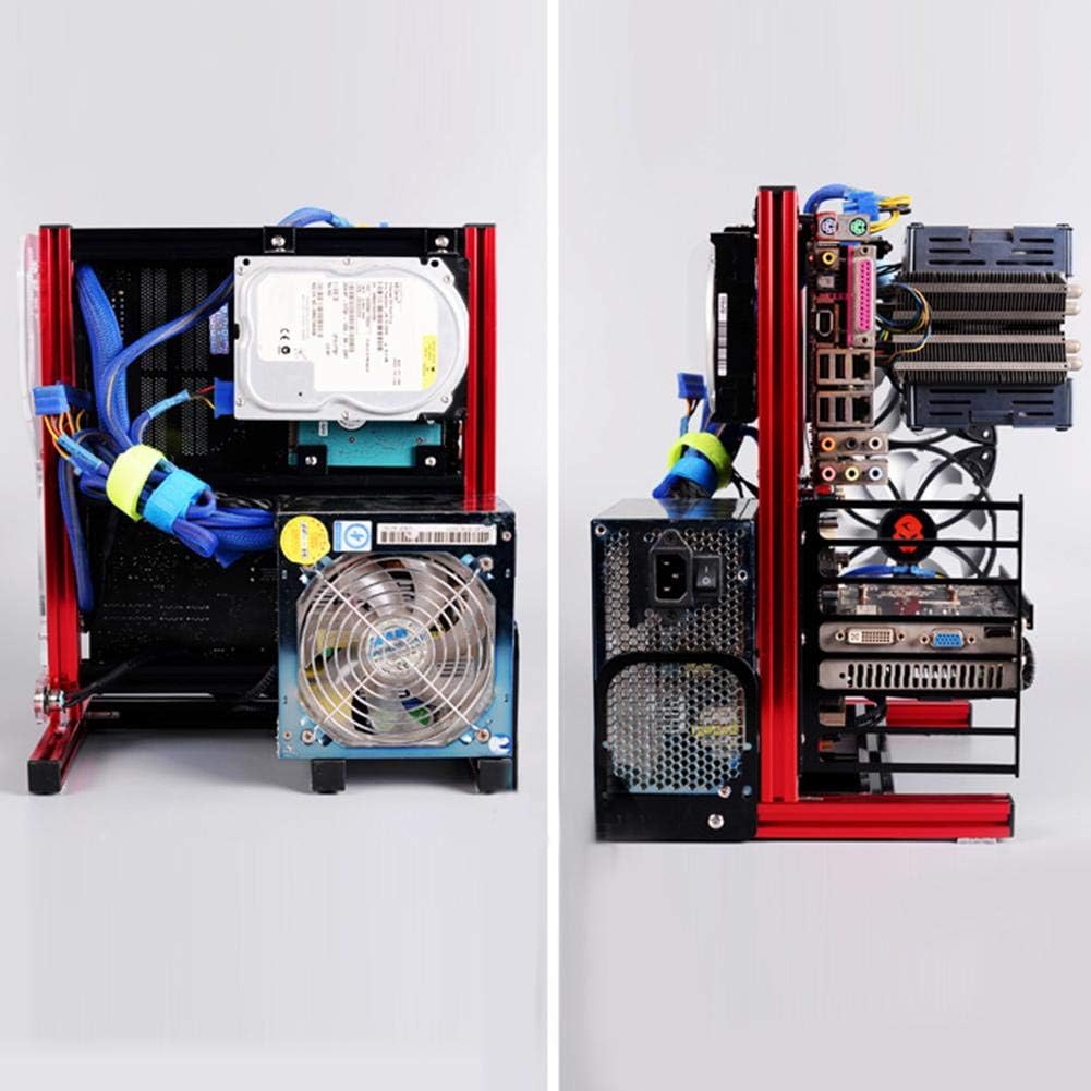Red Aluminum Open Air Frame Computer Chassis Case N6386