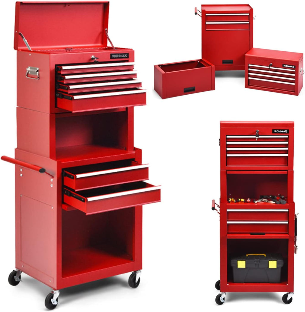20-Inch Red Metal 5-Tray Cantilever Steel Tool Box Z4570