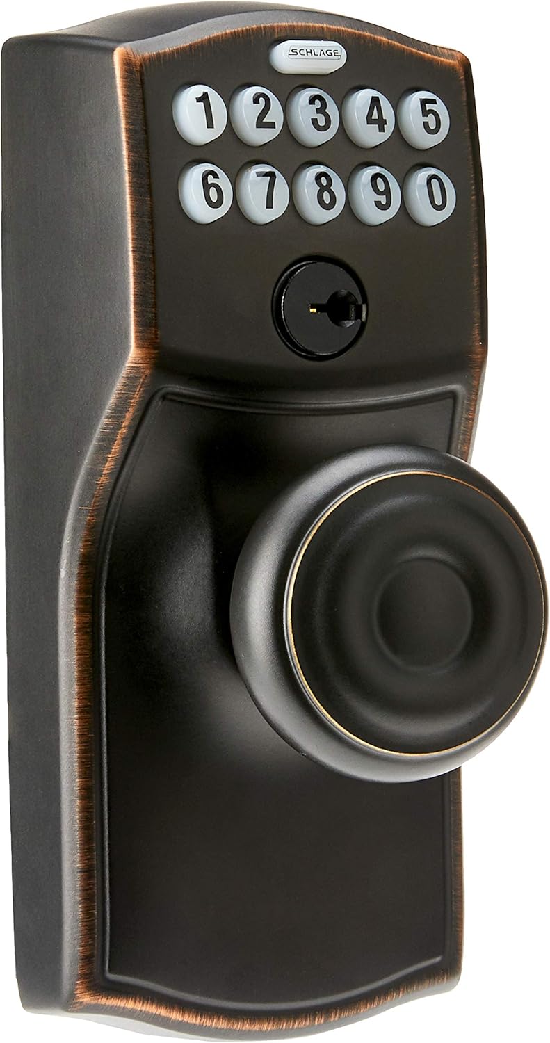 Aged Bronze Keypad Knob with Flex Lock X37204