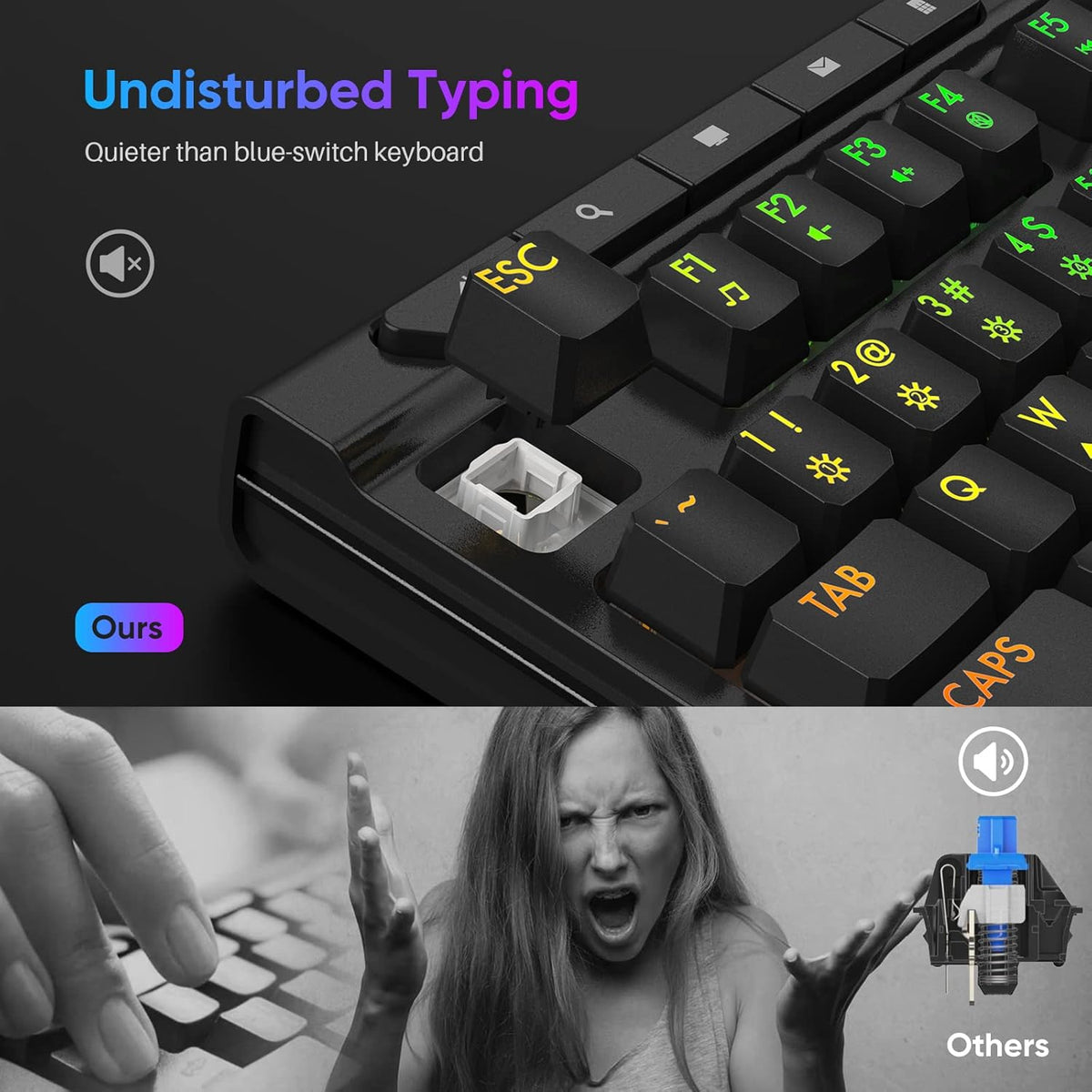 RGB Wired Full Size Gaming Keyboard with Ergonomic Wrist Rest Y439890