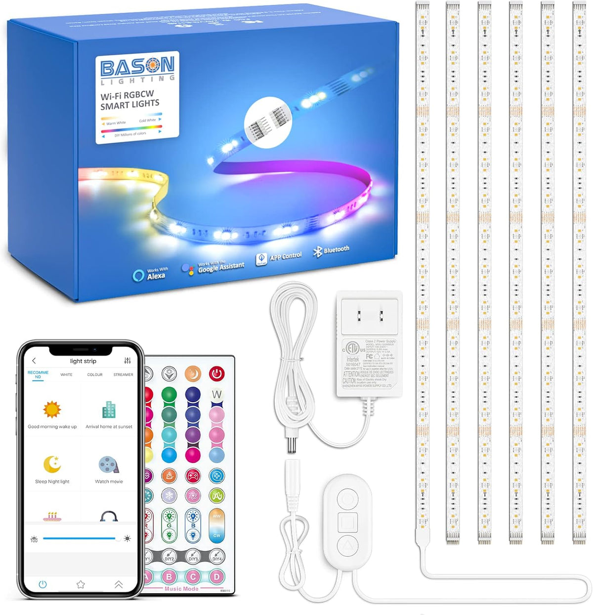 6 Pcs 9.8ft Led Strip Lights with App Control P6605