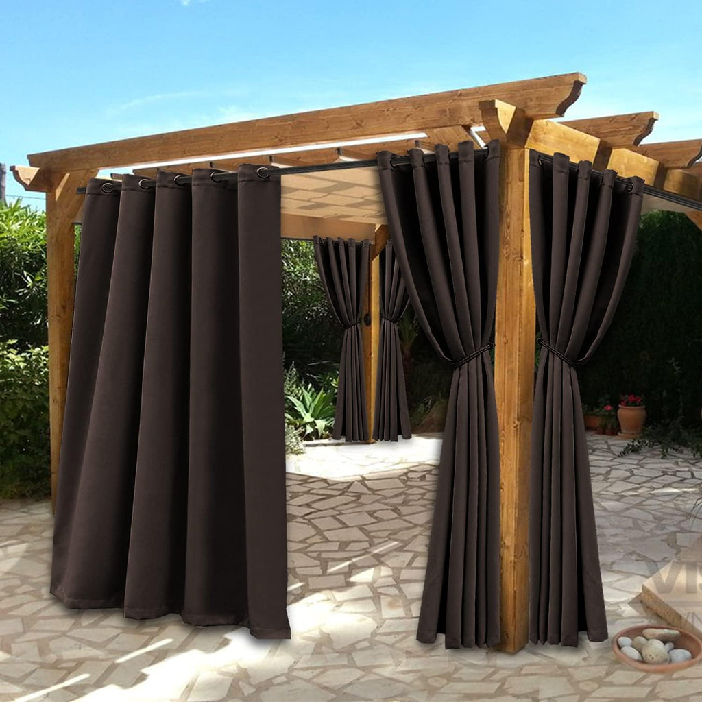 White Waterproof Grommet Blackout Curtains, 2 Panels, 52 x 84 inch S931