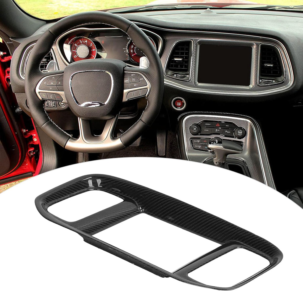 Gloss Black Carbon Fiber Car Stereo Radio Fascia Frame I802