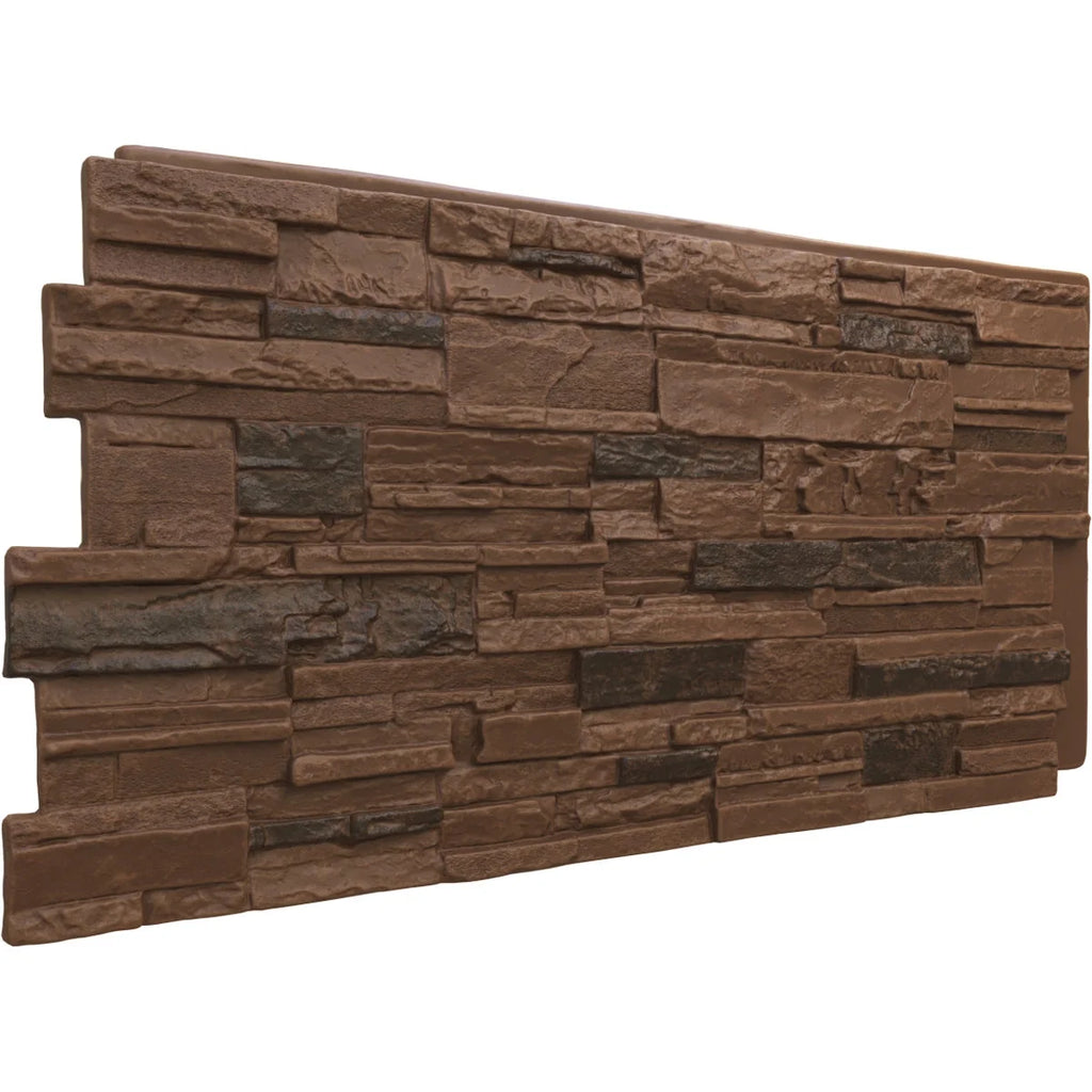 Canyon Brown Faux Stone Siding Panel H386081