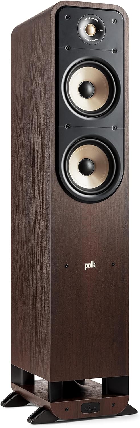 Walnut Tower Speaker with 1" Tweeter & 2 6.5" Woofers G604