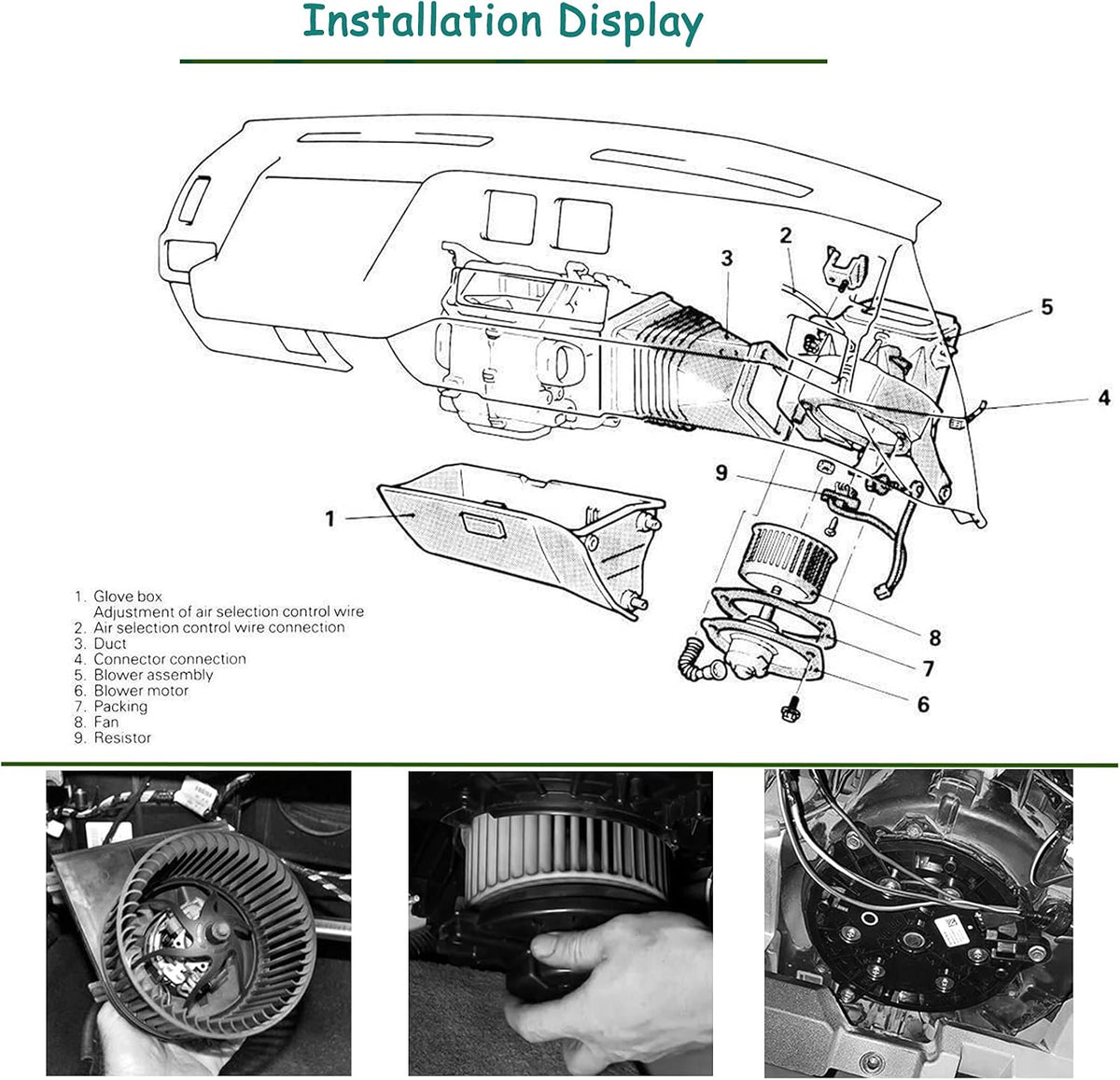 A/C Heater Blower Motor Assembly T30474