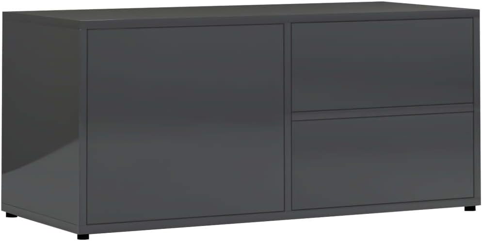 Gray Chipboard TV Cabinet with Drawer C474