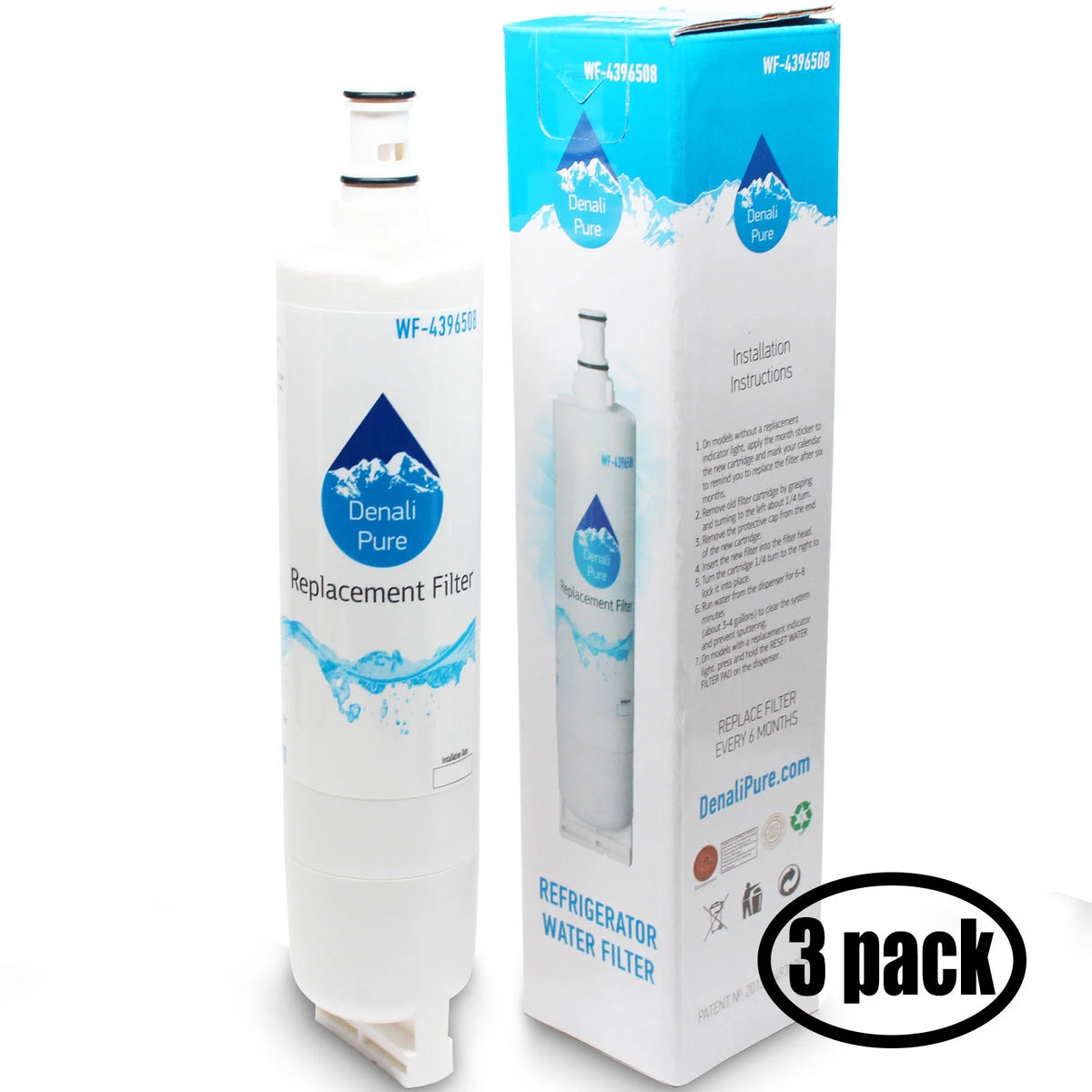 3-Pack Replacement Refrigerator Water Filter Cartridge K488381