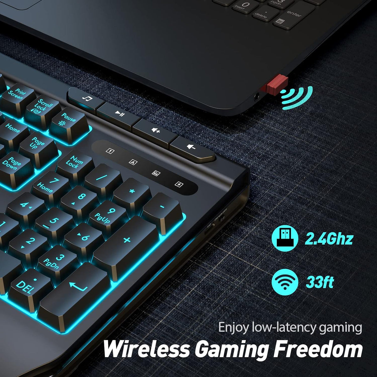 RGB Wired Full Size Gaming Keyboard with Ergonomic Wrist Rest Y439890