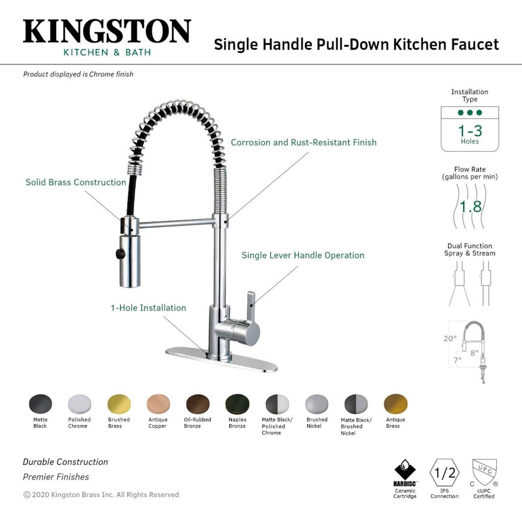Brushed Nickel Single-Handle Pre-Rinse Kitchen Faucet Z91665