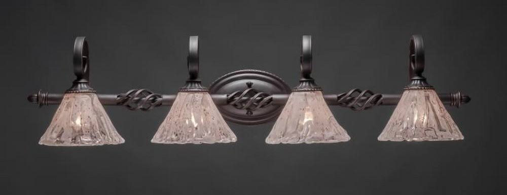 Four Light Bath Bar Dark Granite Finish with Italian Ice Glass M9479