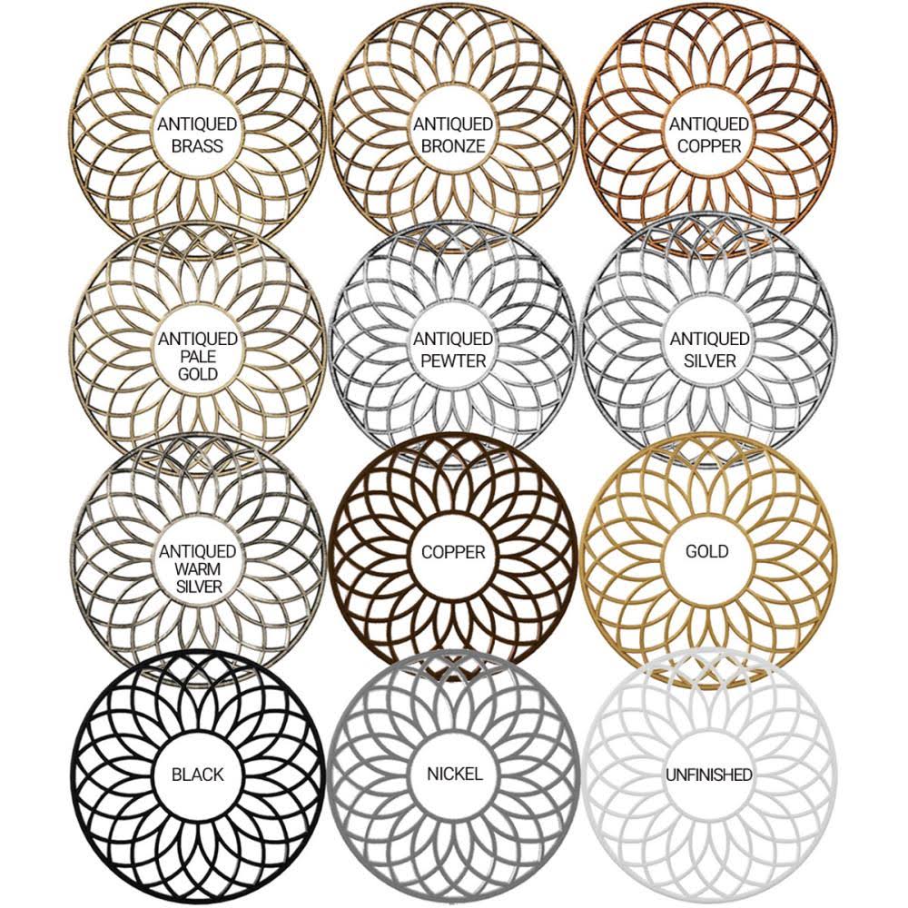 34x22OD x 12 3/8x22ID x 1x22P PVC Pierced Ceiling Medallion O30231
