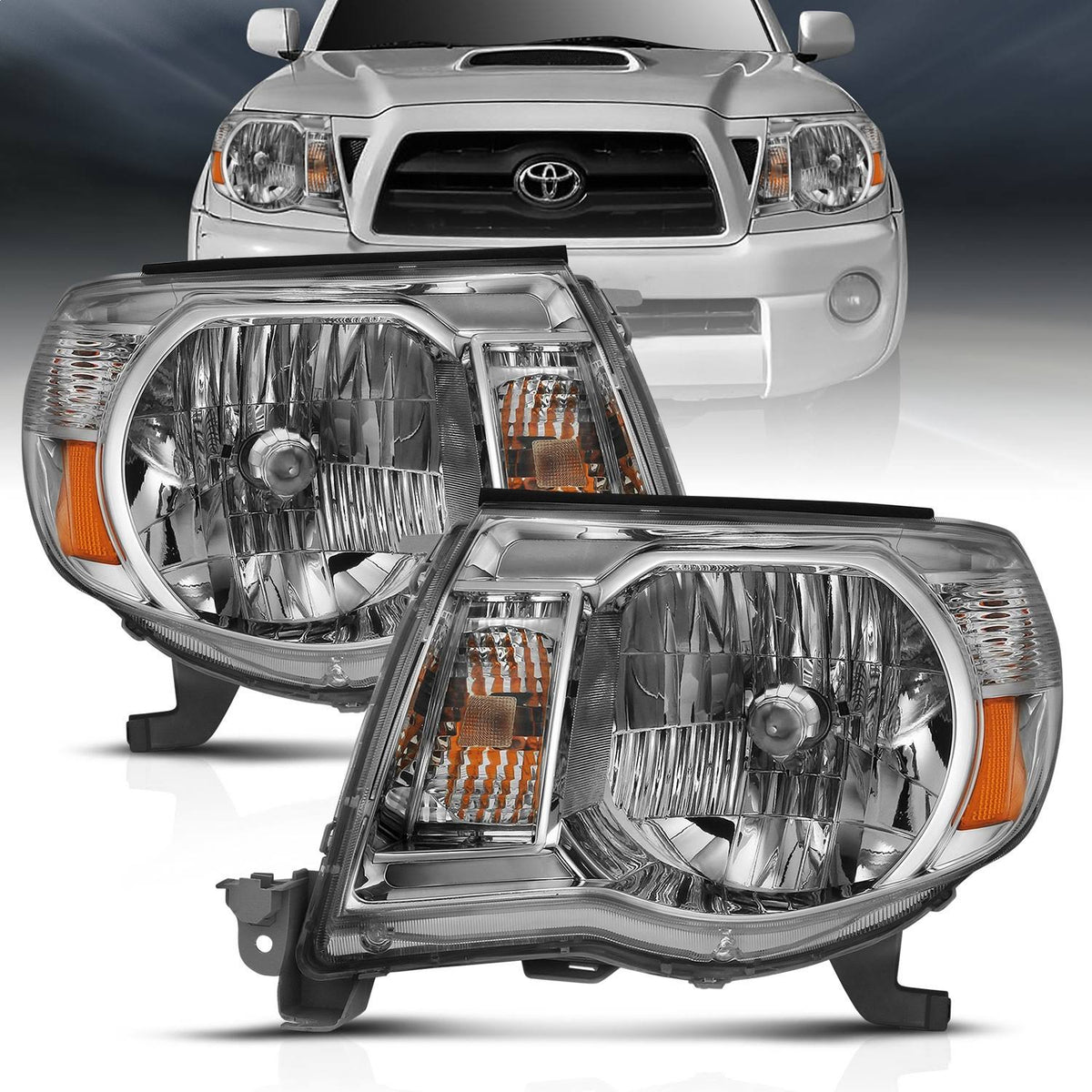 Crystal Headlight Chrome Amber Y23200