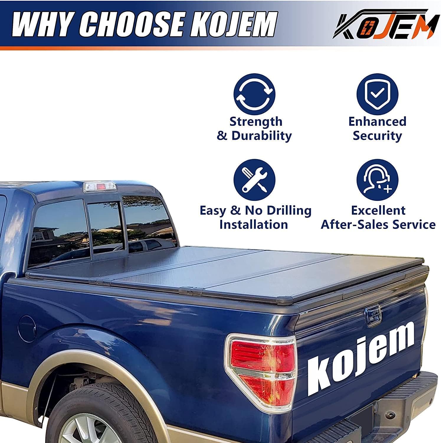 5.5ft Hard Tri-Fold Truck Bed Tonneau Cover B890