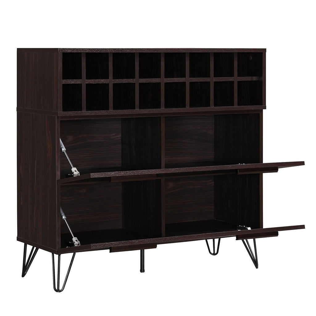 Bar Cabinet in Sonoma Gray Oak and Black K9604
