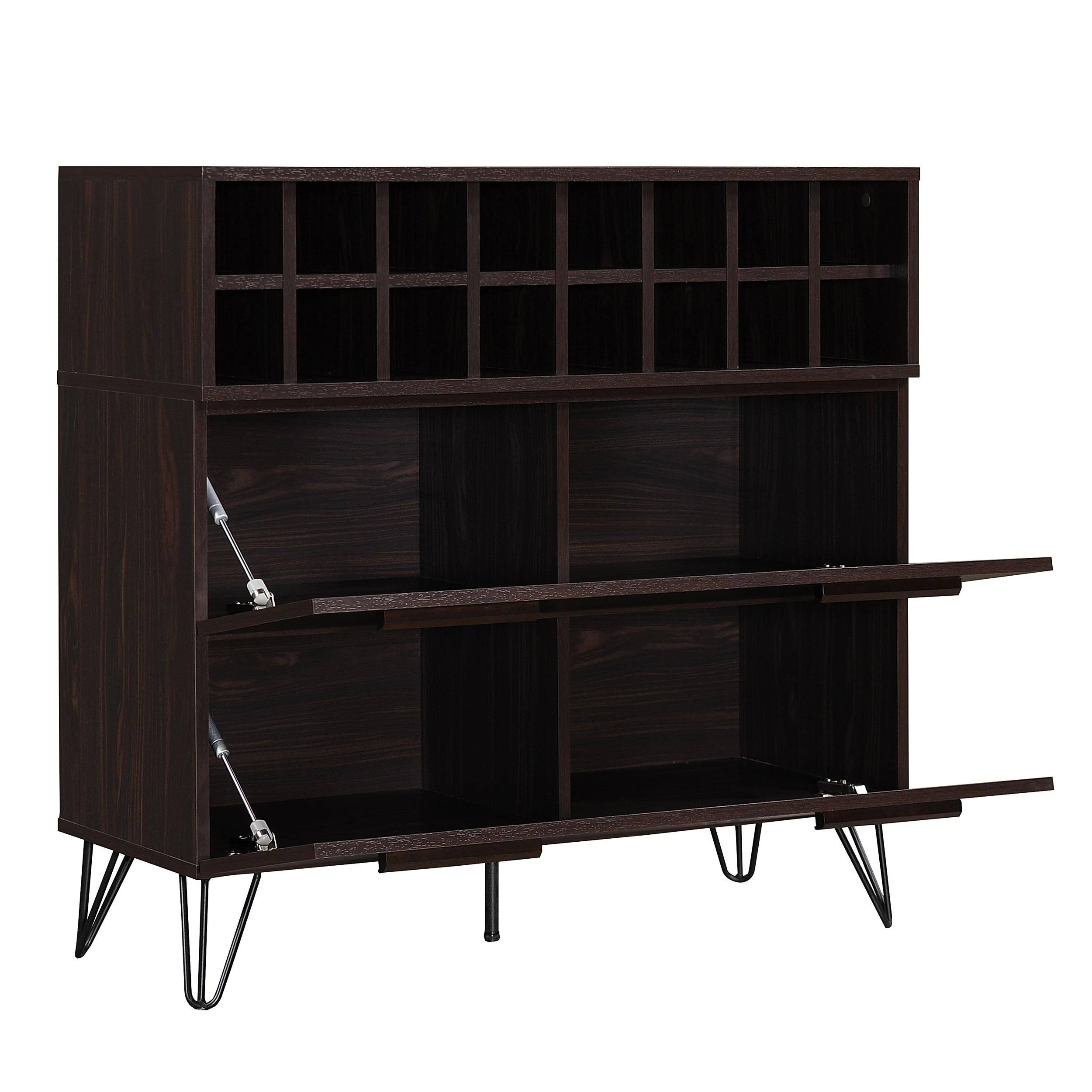 Bar Cabinet in Sonoma Gray Oak and Black K9604