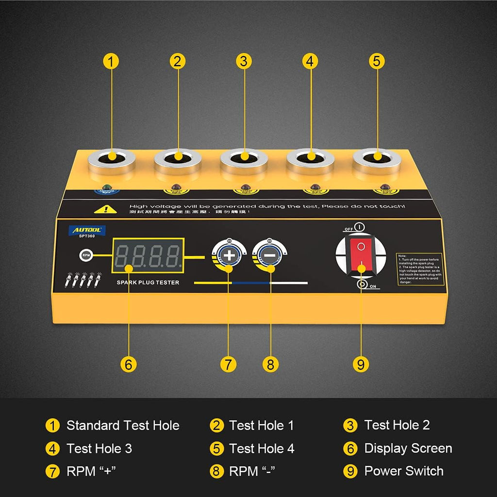 Car Spark Plug Tester Diagnostic Scanner with Adjustable Detector for 12V Vehicles Pack of 2 N3172