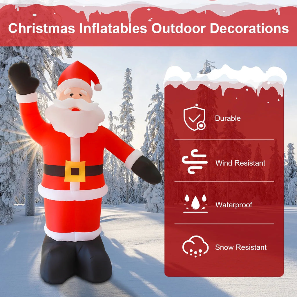 8FT Tall Inflatable Santa with Rope Floor Stakes D6124