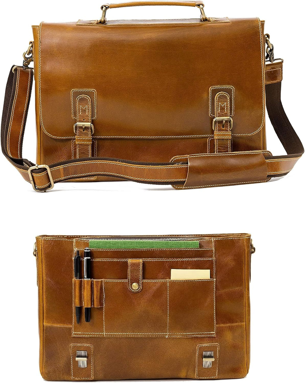 Leather Messenger Bag 16 Laptop Computer Bag T538780