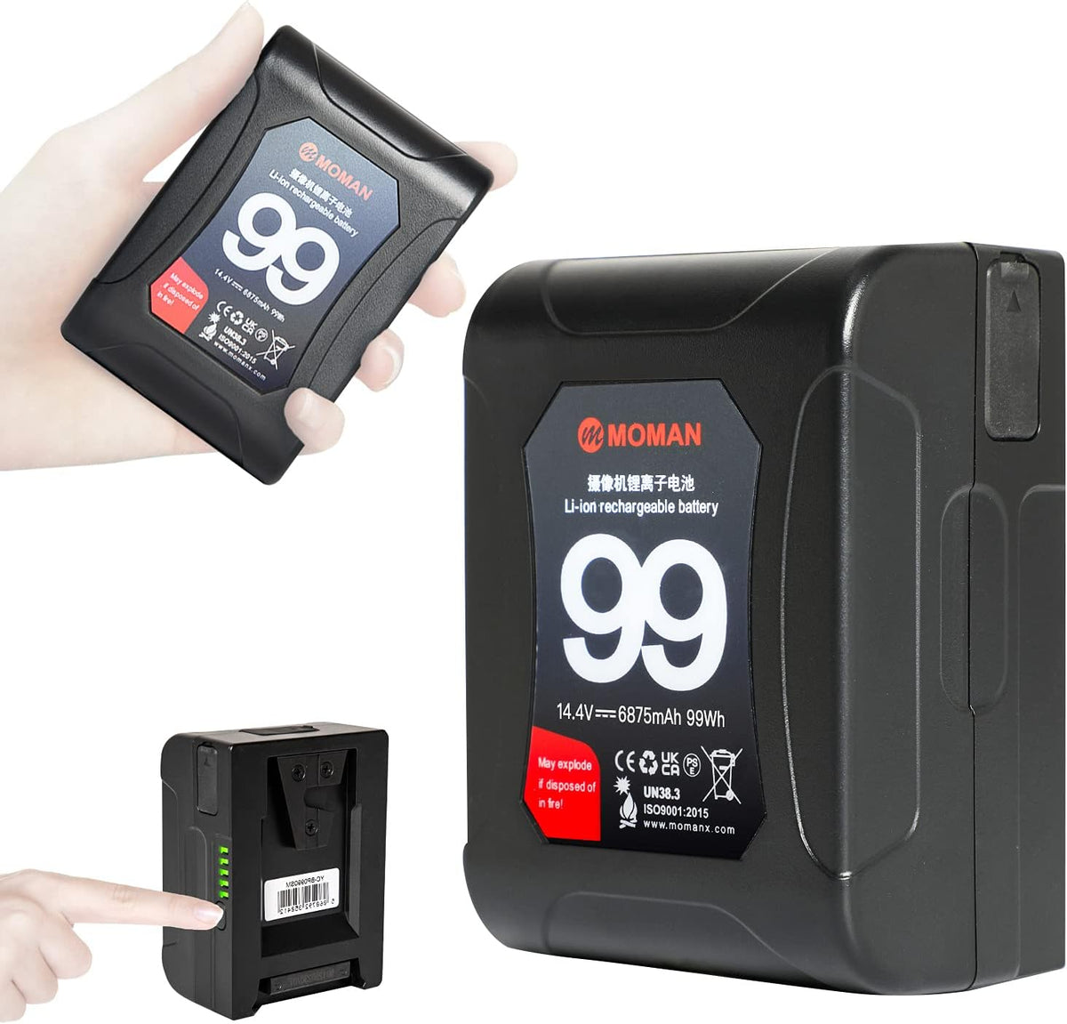 V Mount Battery 99Wh 15A with Dual D-Tap & USB Outputs B336