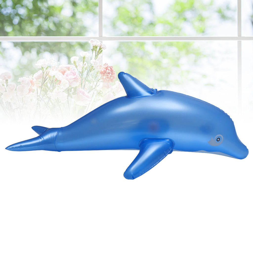 Inflatable Dolphin Bath Time Toy Swimming Pool Beach Toy (Blue) E905