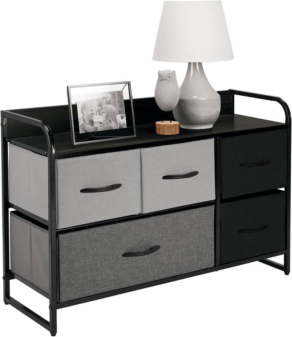5 Removable Fabric Drawers Coffee Espresso Brown Storage Dresser B79881