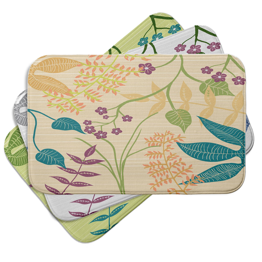 Green Botanical Bath Mat 21 x 34 L306897