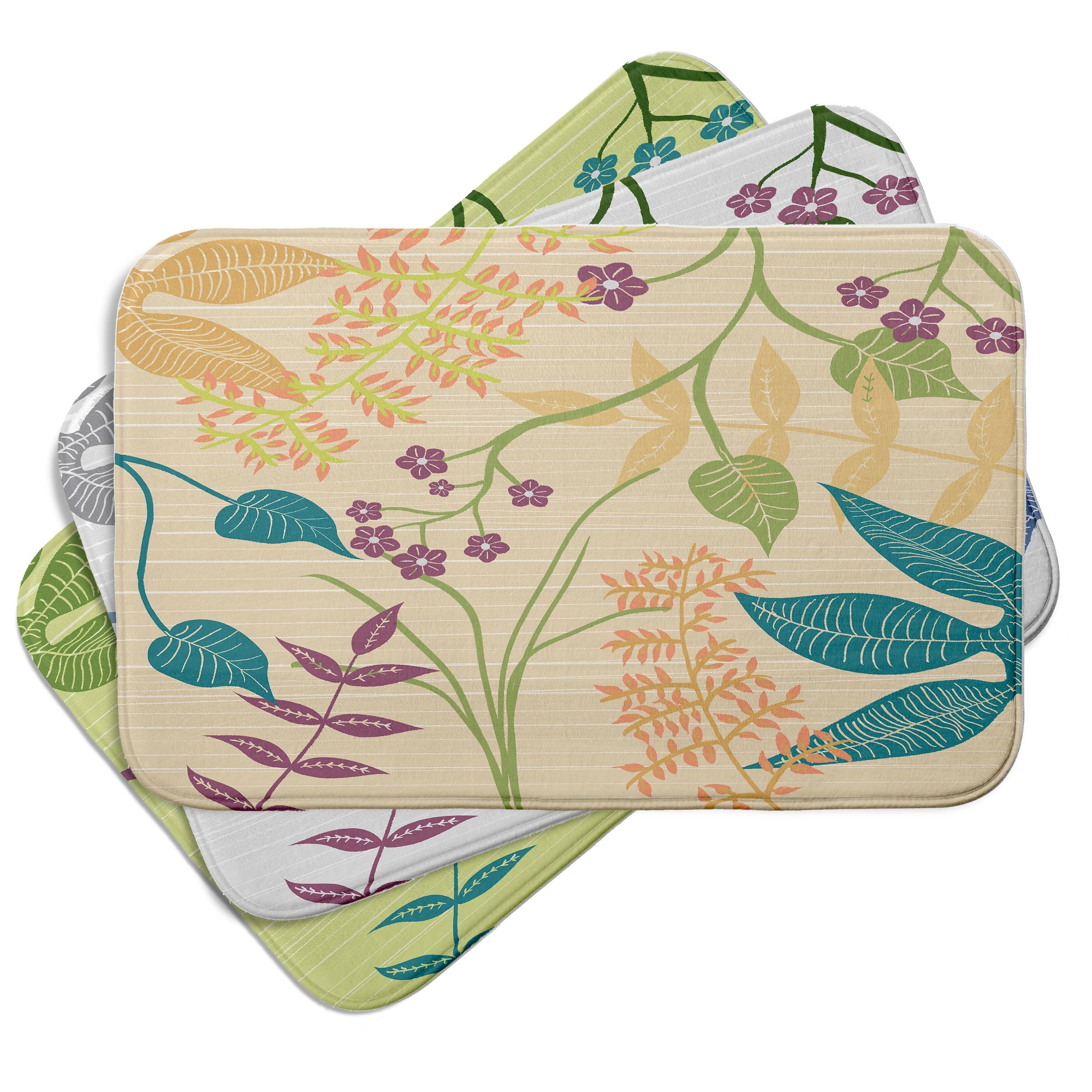 Green Botanical Bath Mat 21 x 34 L306897