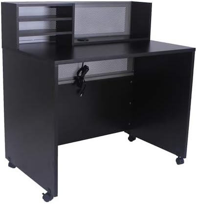 Mobile Standing Height Reception Station 48"W x 30"D Espresso Laminate K370