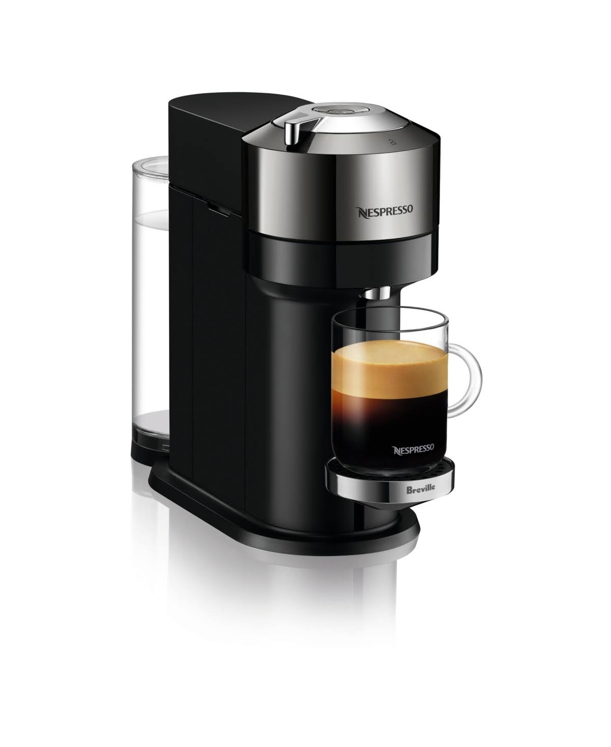 Dark Chrome Coffee Machine with Milk Frother N769234