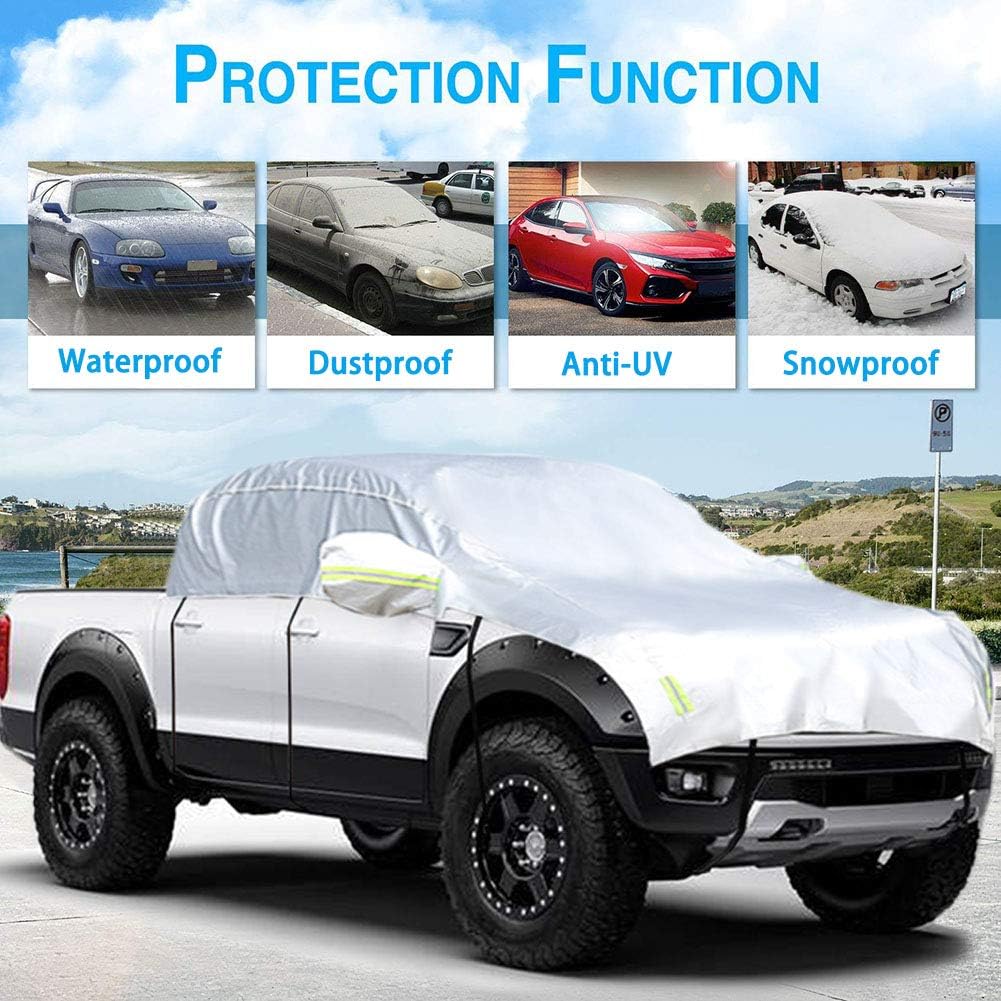 Half Car Cover with Cotton Waterproof Dustproof UV Resistant Snowproof Universal M310