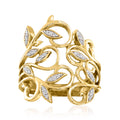 0.10 ct. t.w. Diamond Leaf Ring in 14kt Yellow Gold Z25690